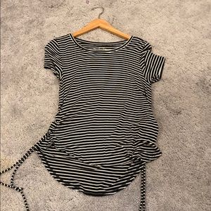 Black and White Striped Tee From Hollister